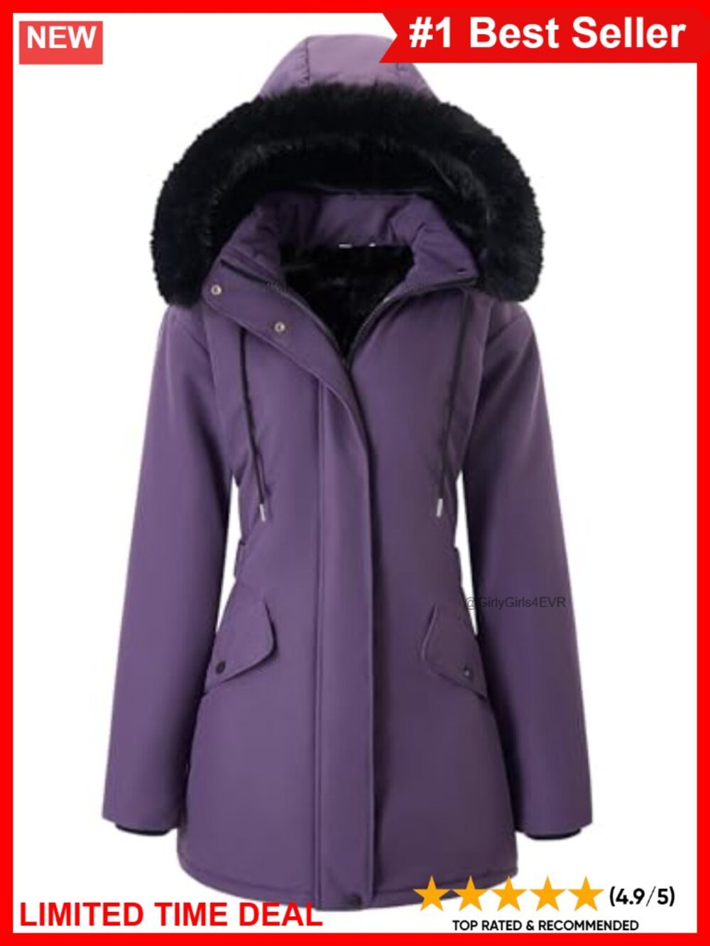 Long Puffer Coat Thicken Warm Fleece Lined Jacket
